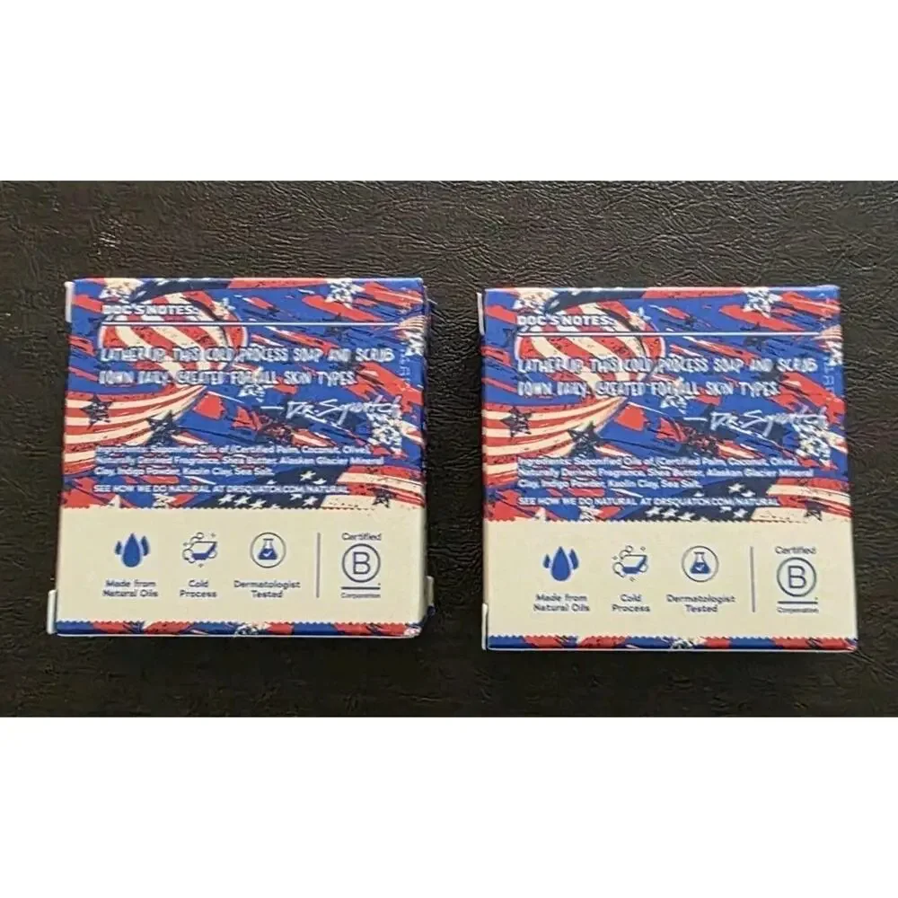 Lot of 2 Dr. Squatch Fresh Falls Americana Limited Edition Soap 5 oz Each NEW